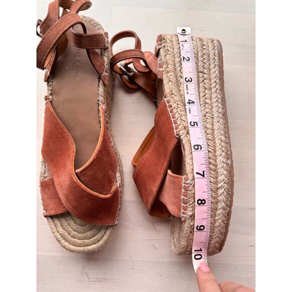 Rag and Bone Hera Espadrille Wedge Suede Sandal Size 39.5/ US 9.5 - Picture 8 of 9